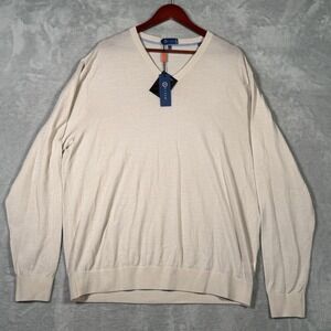 STITCH Golf Sweater Mens 2XL Italian Waterproof Merino Commuter V‎ Neck *FLAW